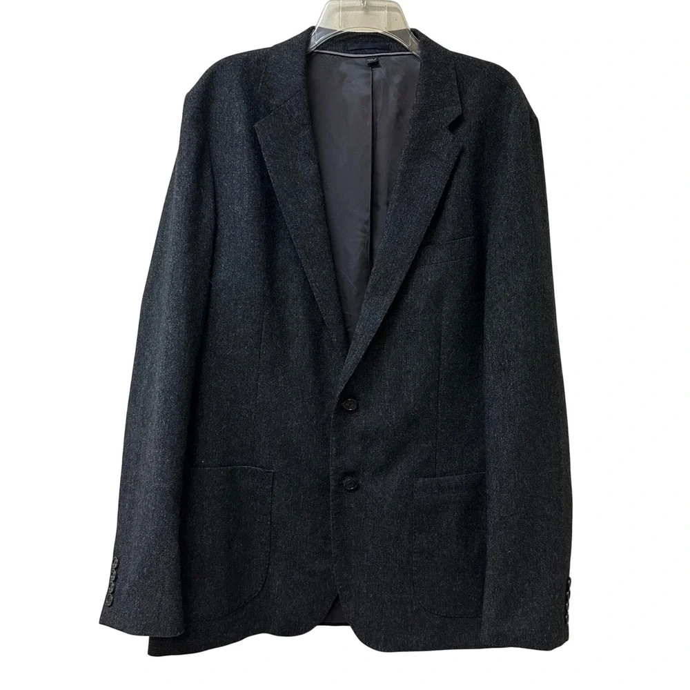 J.Crew Ludlow Slim Blazer 44L Charcoal Grey Abraham Moon Wool Suit Jacket